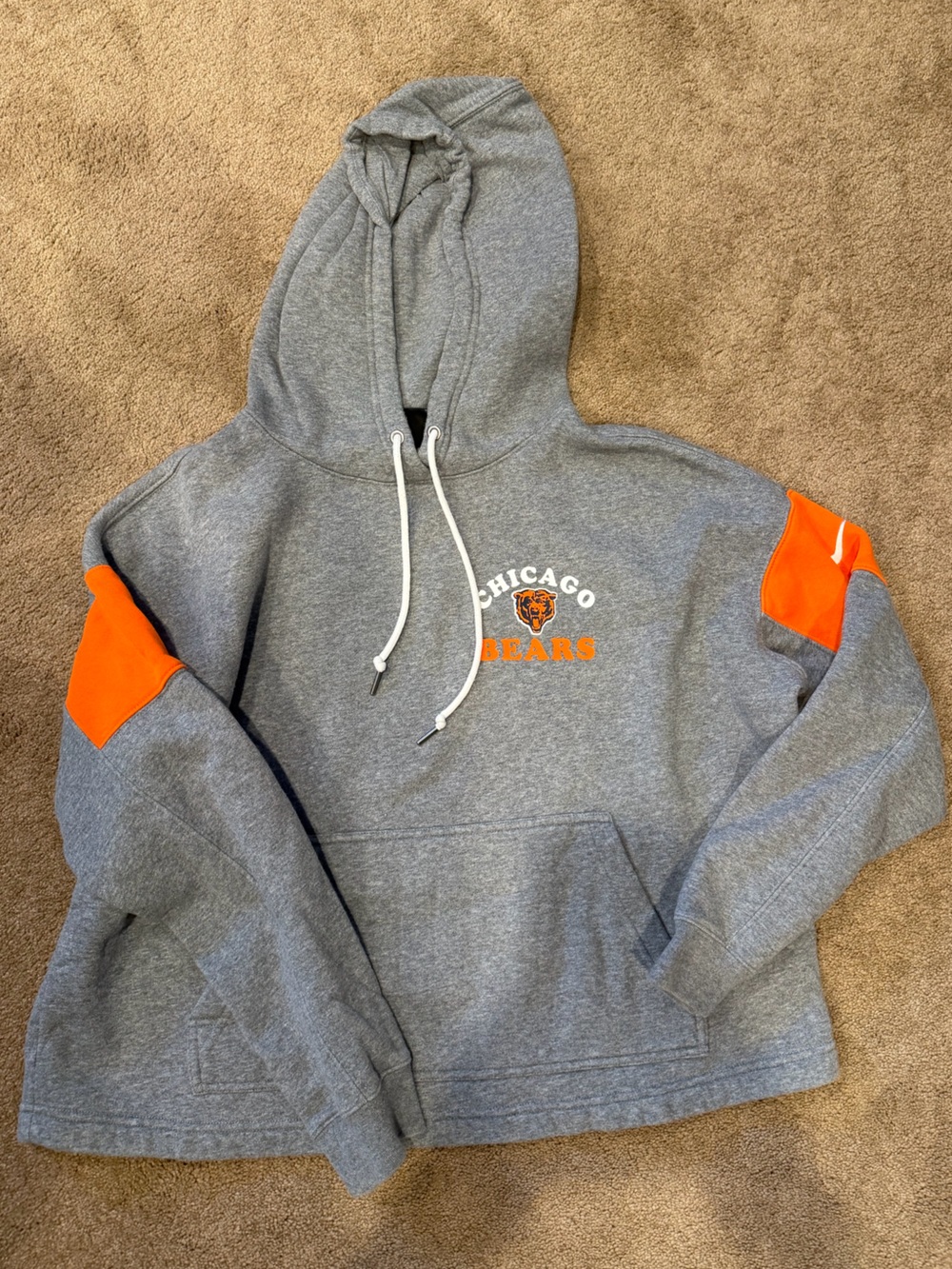 Nike Gray & Orange Chicago Bears Pullover Hoodie
